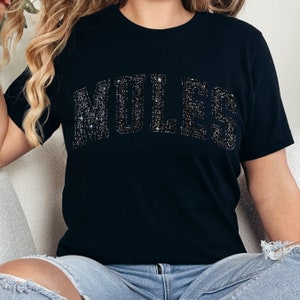 Custom Glitter Arch Mascot Shirt - Personalized Team Spirit Shirt - Game Day Shirt for Women - Sparkle School Pride Tee - Cheer Squad Shirt