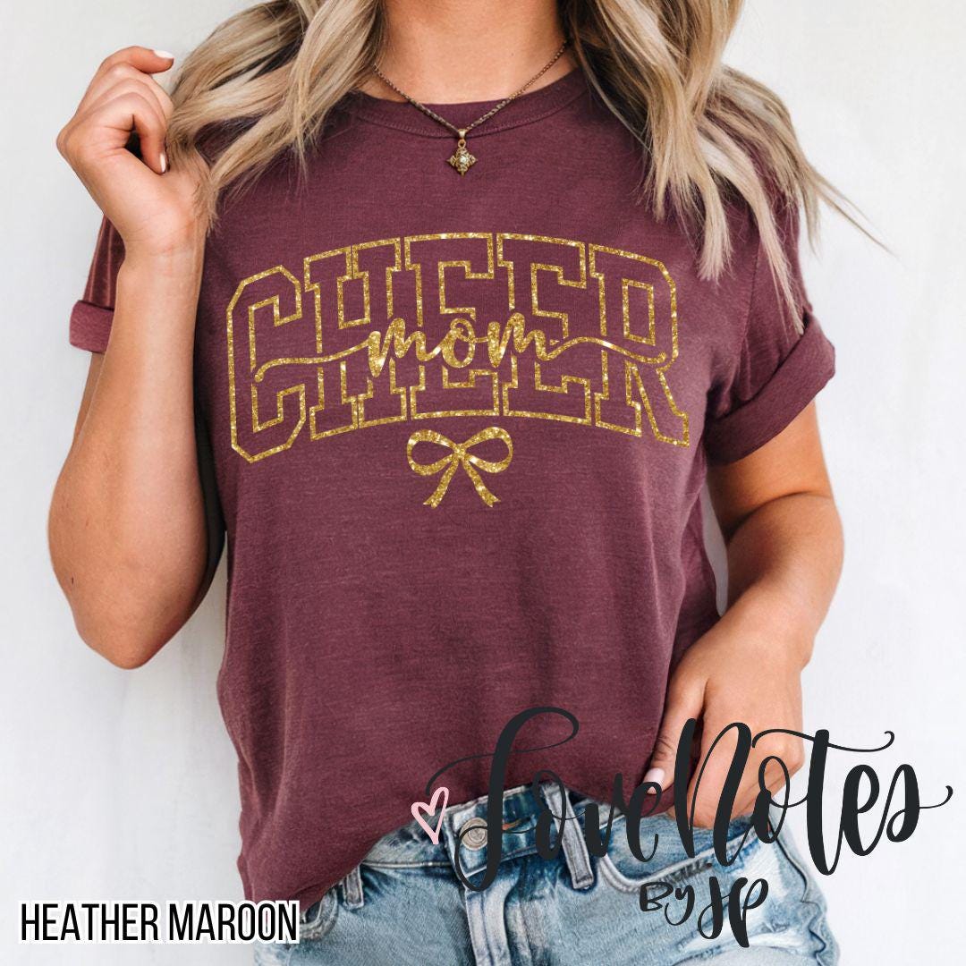 Custom Cheer Mom Arch Team Spirit Shirt, Cheer Bling, Custom Glitter, Custom School Gear, Football Mom, Cheer Mom, Team Pride Gift