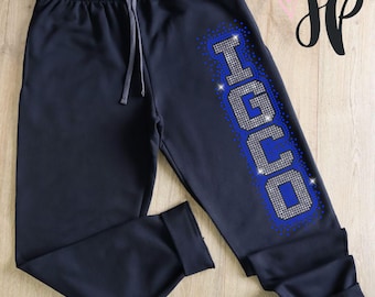Benutzerdefinierte Spangle Joggers - Personalisierte Sparkle Jogginghose - Team Spirit Wear Hose - Cheer Dance Joggers - Benutzerdefinierte Name Joggers - Bling