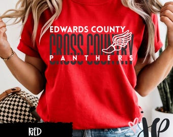 Personalized Edwards County Cross Country Shirt | Custom Team Spirit Wear Tee