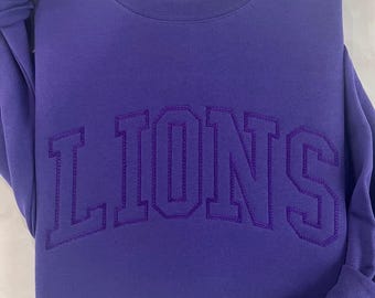 Custom Embroidered Appliqué Crewneck Sweatshirt, Embroidered Mascot Shirt, Glitter Applique Embroidery