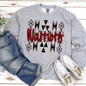 Tribal Warriors Shirt, Aztec Design, Tribal Shirt, Aztec Team Spirit Shirt