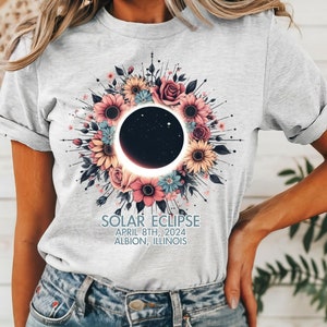 Solar Eclipse Shirt, 2024 Solar Eclipse, Gildan Softstyle Ash Gray Unisex Fit