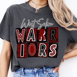Custom Mascot School Spirit Shirt, Custom Colors, School Name Mascot Shirt, Comfort Colors Brand Unisex Fit, Pepper