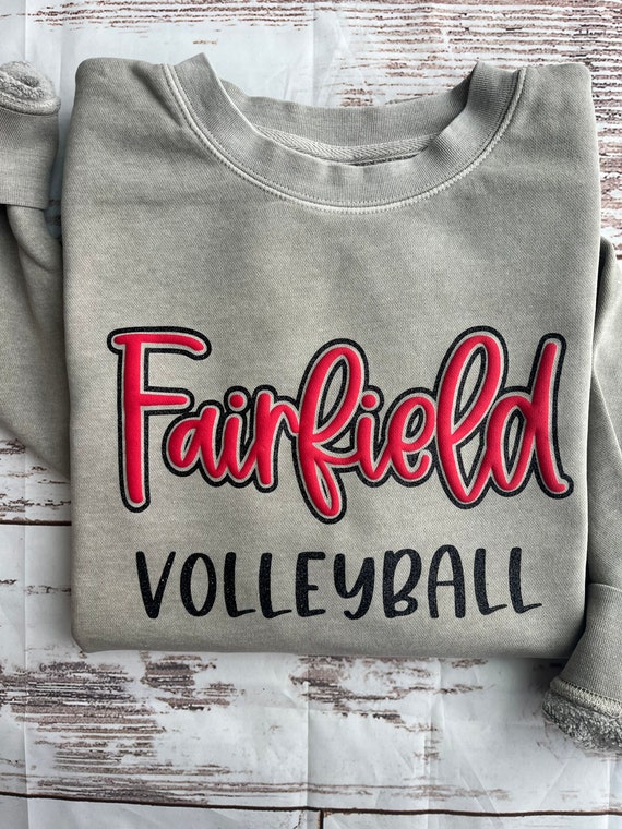 Puff Vinyl and Glitter Outline, Custom Volleyball Team Crewneck Sweatshirt  