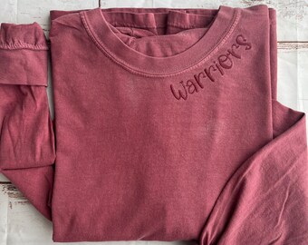 Custom Embroidered Collar Design, School Mascot, Tonal Comfort Colors, Unisex Fit