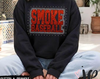 Südliches Rauch-Baseball-Team Glitzer und Spangle Shirt, Baseball-Fan-Shirt, Spieltag Mutter Shirt, benutzerdefiniertes Baseball-Team-Shirt