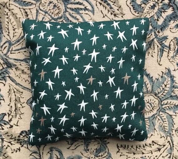 Herbal Sleep Pillow In Forest Green With White And Silver Etsy