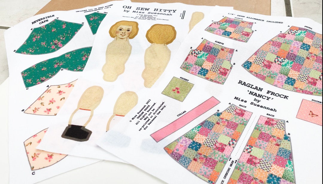 Printed Jointed Cloth Doll Kit Hitty Doll Kit Cloth Doll Pattern by ...