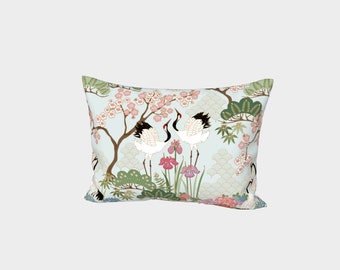 Envelope Pillow Sham-Japanese Garden Chantilly - Cotton Sateen - Standard and King Size
