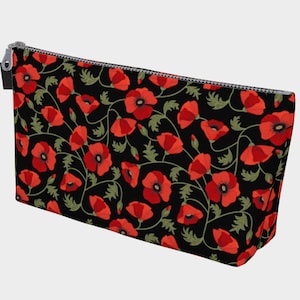 Makeup Bag - Red Summer Poppies