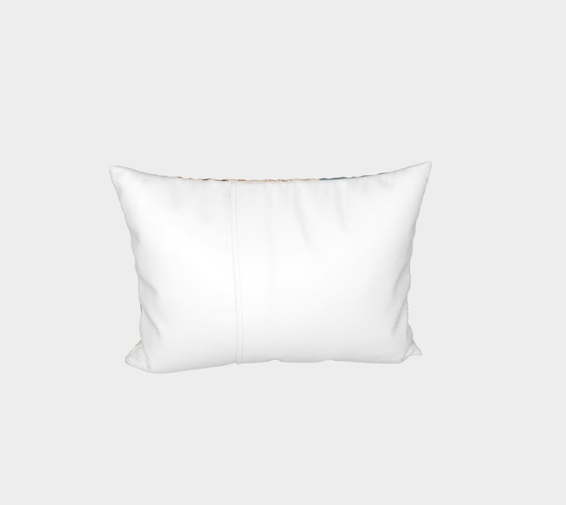 May include: White rectangular pillow with a seam down the center.