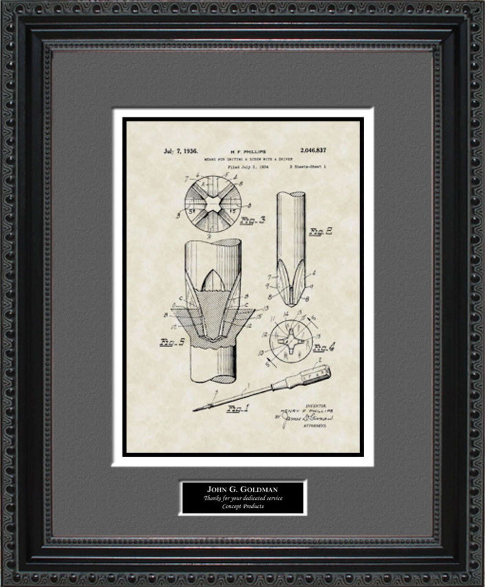 Phillips Screwdriver Patent Art Contractor Construction Gift Etsy