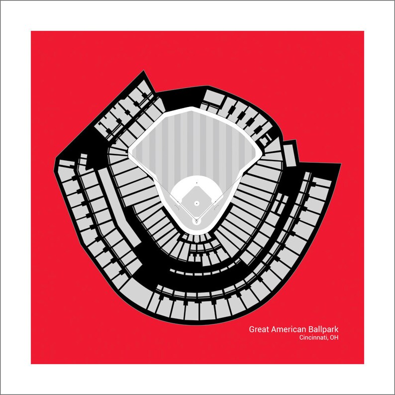 Great American Ball Park Cincinnati Reds Stadium Seating Etsy