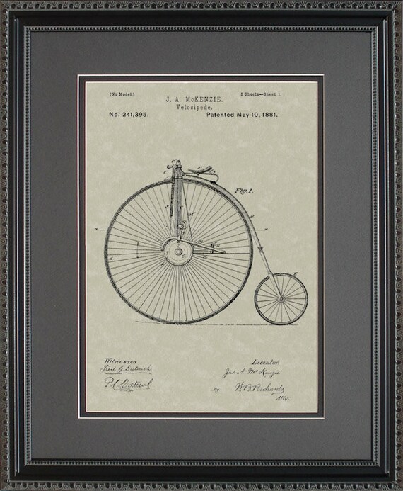 Penny-farthing Bicycle Patent Art Mckenzie Bike Gift M1395 | Etsy UK