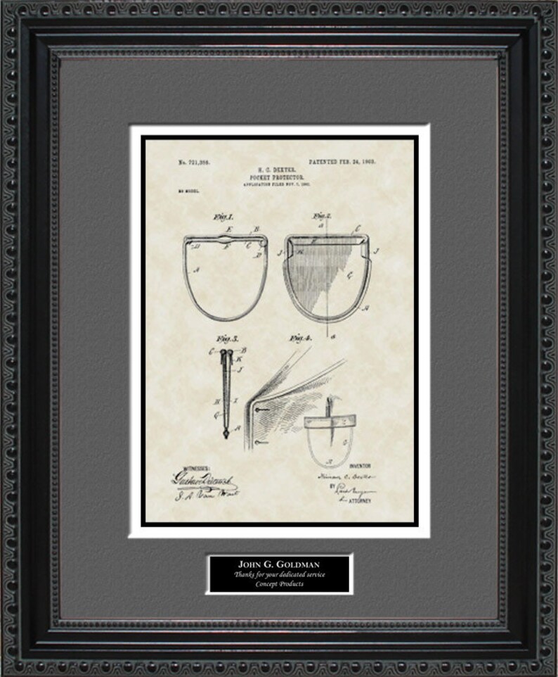 Pocket Protector Patent Art Fun Nerd Engineer Programmer Gift Etsy