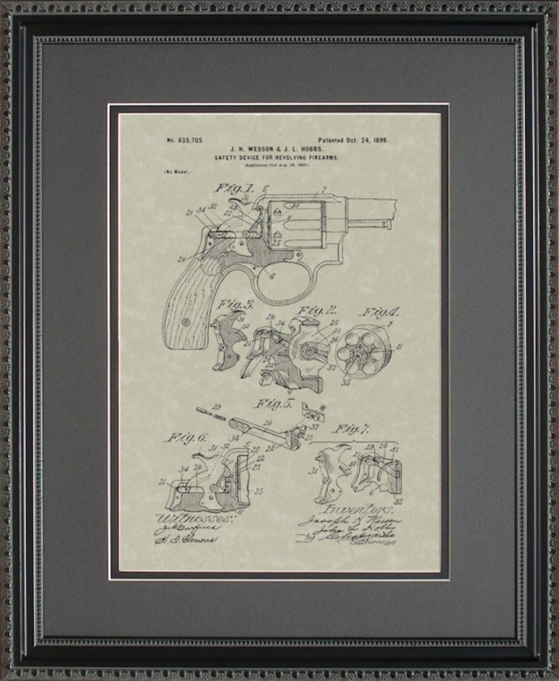 Smith Wesson Handgun Patent Police Gift W5705 Etsy Smith Wesson Handgun Patent Police Gift W5705 Etsy