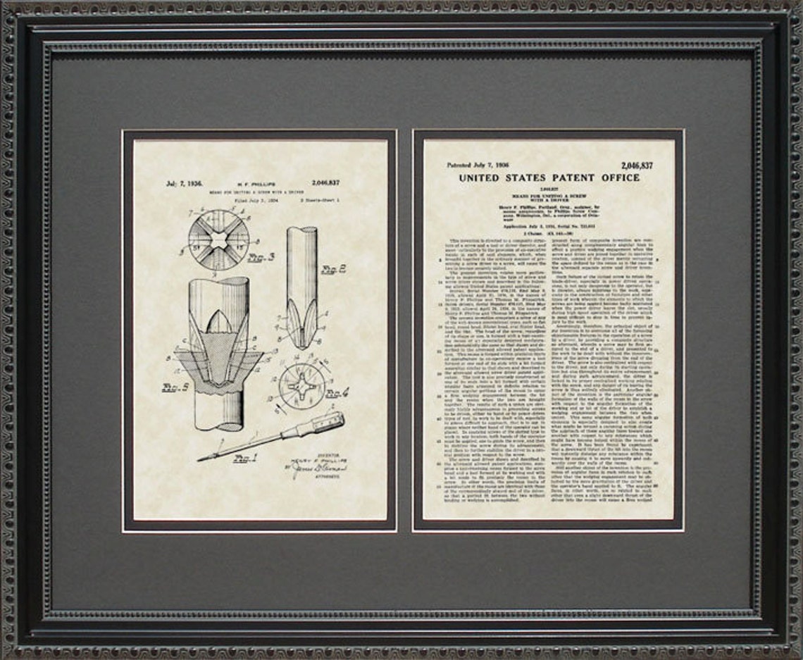 Phillips Screwdriver Patent Art Contractor Construction Gift Etsy