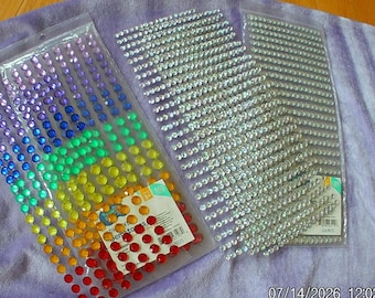 Lot ADHESIVE GEMSTONE STICKERS 3mm 5-6 mm? Rainbow Clear 536 + 1326 pcs