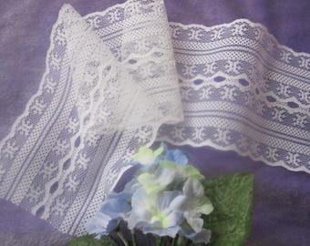 Bridal Scalloped Edging Floral Trim 3.5" White 20 yds+ Crafts RIBBON Pass LACE