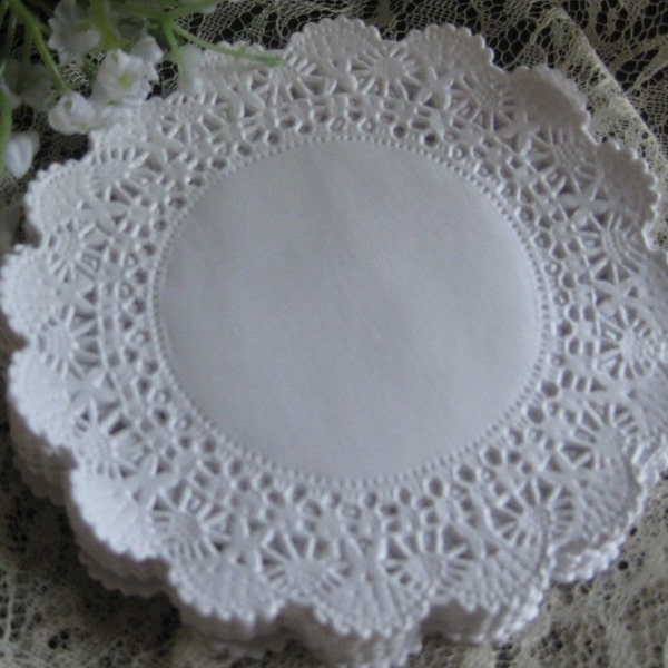 4" inch White Elegant Extra Delicate LACE Paper Doily 25 Pcs Round Weddings Events decorations Cards Free Shipping in USA