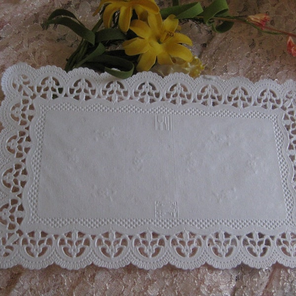 9.5" x 6" inch White Rectangle LACE Paper Doily 15 Pcs Round Weddings Events decorations Cards Crafts  Germany Square