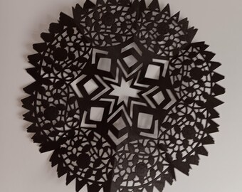 DIYS 50 pcs 10" Inch Round Black PAPER LACE Doilies Craft Cards Goth Spooky Halloween Party Decor Snowflakes