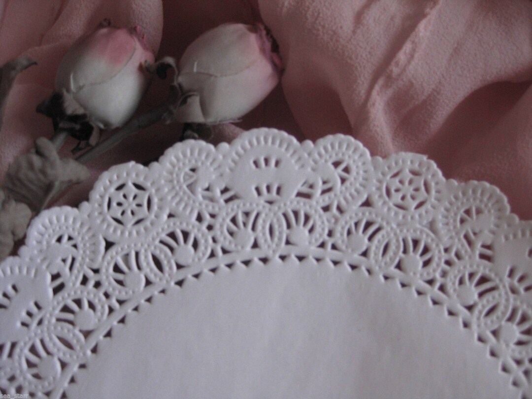50-Pack White Normandy Lace Doilies - 16" Round Paper Doilies For Elegant Decor