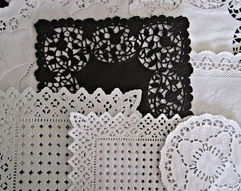 40 Pcs 8 Style Assort SQUARE Round Paper LACE DOILY 5" 6" 8" 10" 12" Weddings Events journals decorations Cards Scrapbooks Crafts