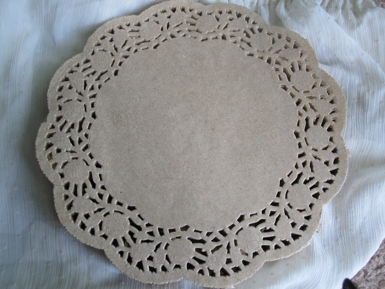 25 Pcs 8 Inch Round Brown Kraft PAPER LACE Doilies Craft Etsy
