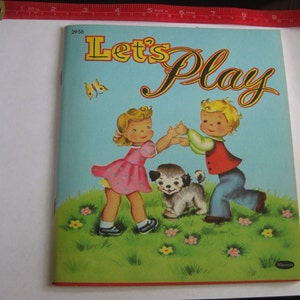 Vintage 1954 Whitman Let&#39;s Play COLORING Activity BOOK 2956 - UNUSED
