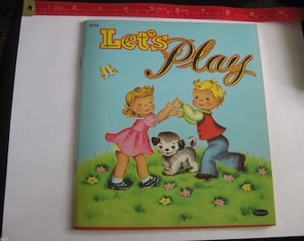 Vintage 1954 Whitman Let's Play COLORING Activity BOOK 2956 - UNUSED