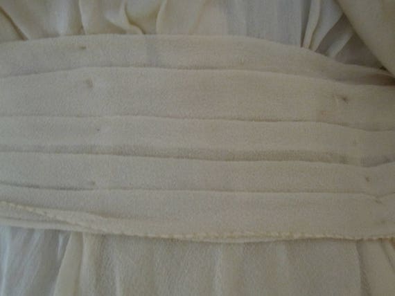 VTG 20s Off White Ivory Silk Lace Chiffon Panels … - image 7