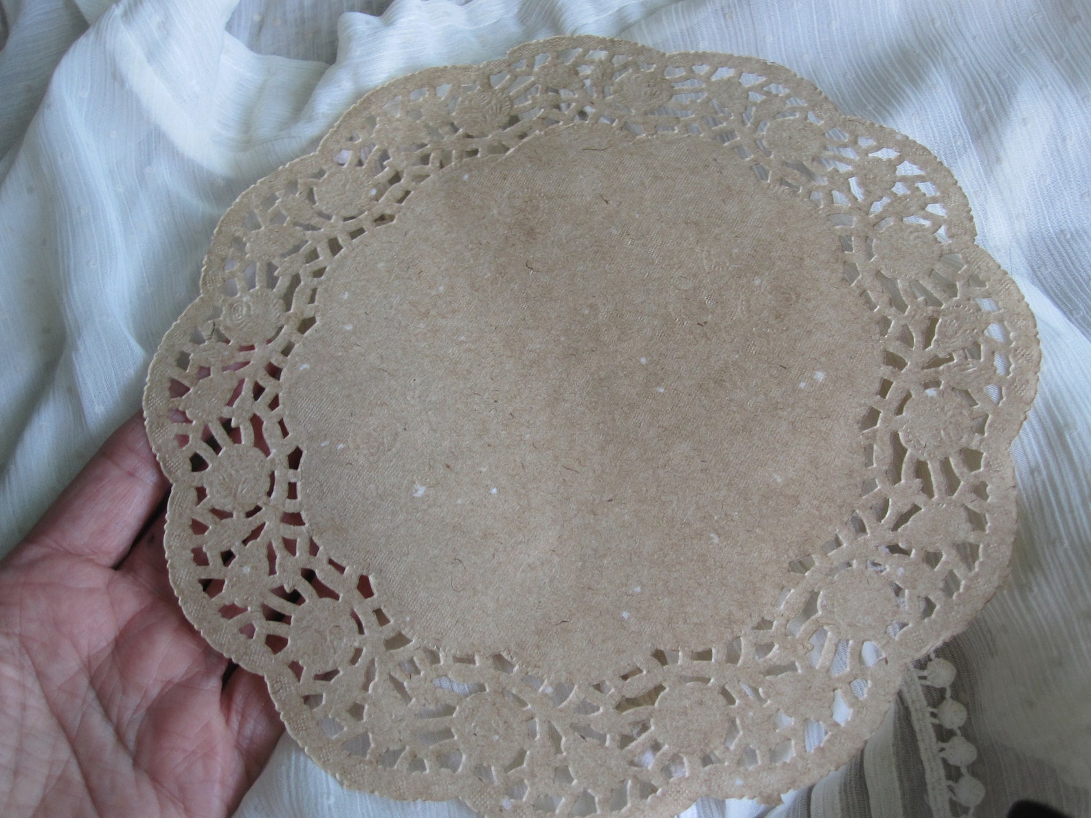 25 Pcs 8 Inch Round Brown Kraft PAPER LACE Doilies Craft Etsy