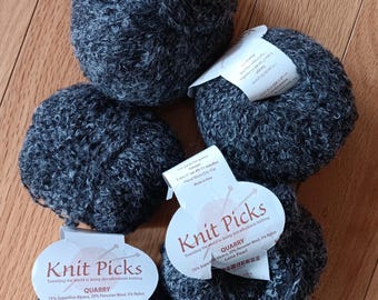 5 Skeins Knit Picks Quarry luna pearl Alpaca Wool Nylon Blend 50 g YARN GRAY 8oz