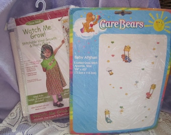 Care Bears Baby AFGHAN Counted Cross Stitch 29" x 45" kit BONUS Grow Chart KIT