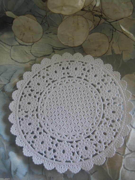 5 Inch White Paper Lace FLORAL Pattern Round 15 pcs | Etsy