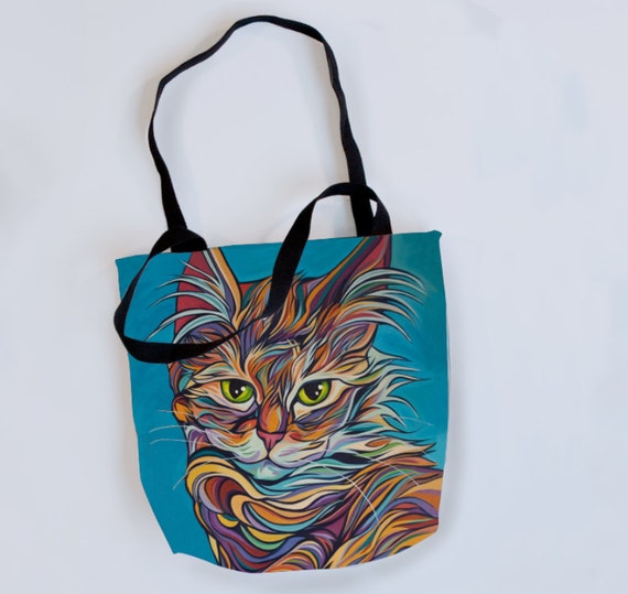 Long Haired Cat Tote Bag Cat Calico Kitten Domestic Etsy