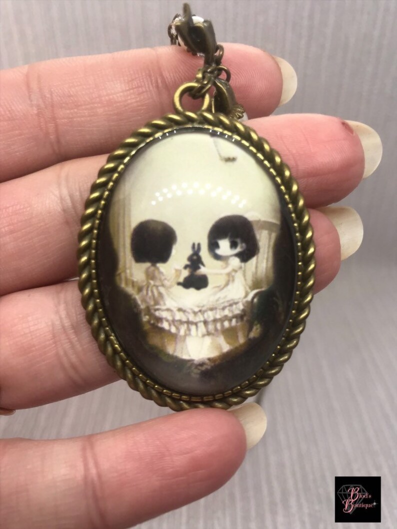Skull Cameo Beaded Pendant