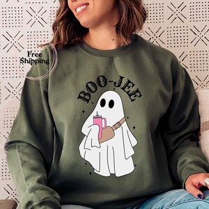 Halloween Ghost Sweatshirt, Boo Jee Shirt, Boo Shirt, Spooky Ghost Hoodie, Spooky Season Ghost Sweater, Spooky Vibes Shirt, Halloween Gifts