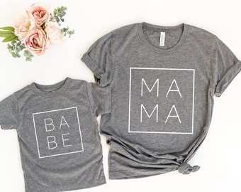 Mommy and Me Shirts, Mama Babe Matching Tshirt, Mama and Mini Tees, Unisex Mother Child Set, Mom Kid Top, Mama Daughter Son, Gift For Mom