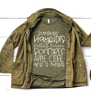Fall Shirt, Ladies Fall Shirt, Womens Fall Shirt, Pumpkin Shirt, Pumpkins Bonfires Apple Cider, Autumn, Fall Shirts for women, UNISEX FIT