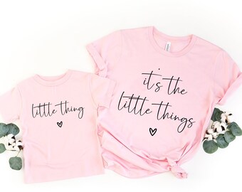 Mommy and Me Shirt,Its The Little Things Mama Baby Matching Tshirts,Mama and Mini Tees,Unisex Mother Child Set,Mom Kid Top,Girl Mom Shirt