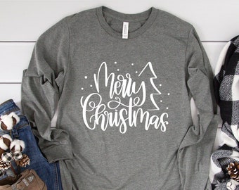 Merry Christmas Shirt, Christmas Shirt, Womens Christmas Shirt, Ladies Christmas Tee, Religious Christmas T-Shirt