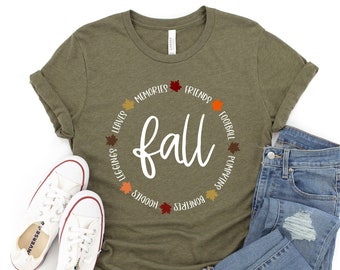 Fall Shirt, Fall Friends Football Pumpkins Bonfires Hoodies Leggings Leaves Memories Tshirt, Fall Words, Fall Lover, Fall Obsessed