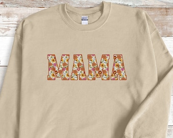 Mama Sweatshirt, Mama Crewneck Unisex Sweatshirt, Mothers Day Gift, Pregnancy Announcement, Floral Mama Shirt
