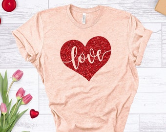 Love Heart Shirt,Valentines Day Shirt,Heart Shirt,Heart Valentine's Shirt,Women's Valentines Day T-Shirt,Valentines Tee