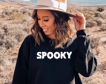 Spooky Sweatshirt, Fall Pullover, Womens Fall Sweatshirt, Halloween Sweatshirt, Halloween Adult Sweatshirt, Fall Crewneck Sweater