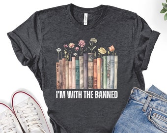 Read Banned Books T-Shirt For Women - Oversized Book Lover Tee, Teacher Librarian Gift Top