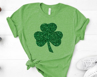 St. Patricks Day Shirt,Womens Irish Shirt,Glitter Shamrock Tee,St Patty's Day T-Shirt,St. Pattys Day Shirt,St Patricks Day Adults,Irish